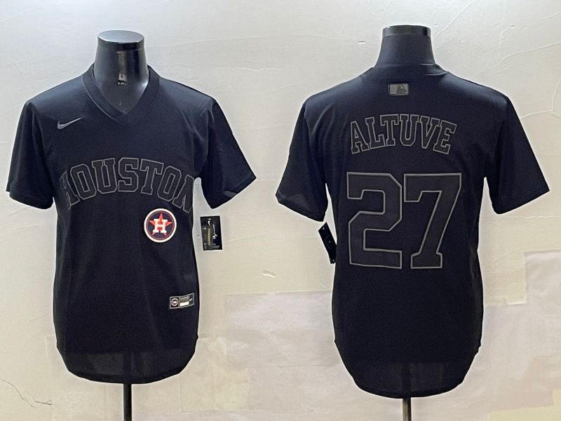 Men Houston Astros #27 Altuve Black Game Fashion 2025 Nike MLB Jersey style 8->houston astros->MLB Jersey